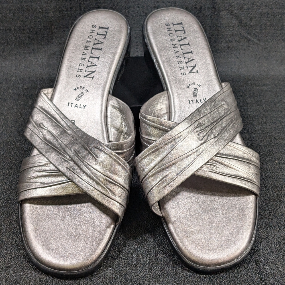 Womens Italian Shoemakers Wedge Heel Slipon sz 8